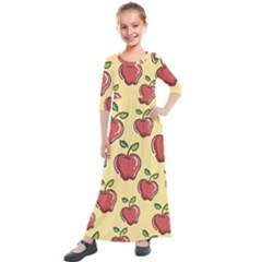 Healthy Apple Fruit Kids  Quarter Sleeve Maxi Dress by Alisyart