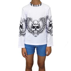 Human Skull Symbolism Kids  Long Sleeve Swimwear