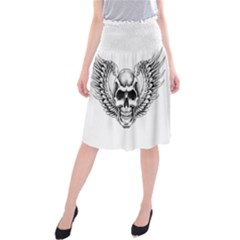 Human Skull Symbolism Midi Beach Skirt by Alisyart