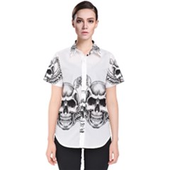Human Skull Symbolism Women s Short Sleeve Shirt