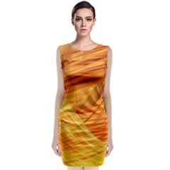 Wave Background Sleeveless Velvet Midi Dress