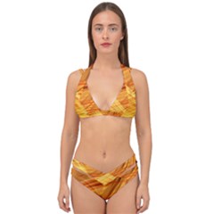 Wave Background Double Strap Halter Bikini Set by Alisyart