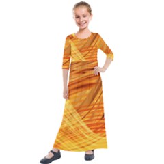Wave Background Kids  Quarter Sleeve Maxi Dress by Alisyart