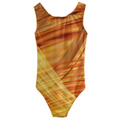 Wave Background Kids  Cut-out Back One Piece Swimsuit