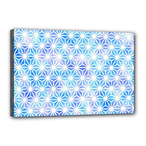 Hemp Pattern Blue Canvas 18  X 12  (stretched) by Alisyart