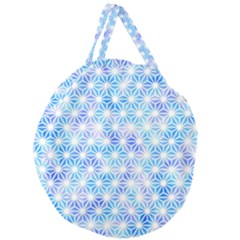 Hemp Pattern Blue Giant Round Zipper Tote