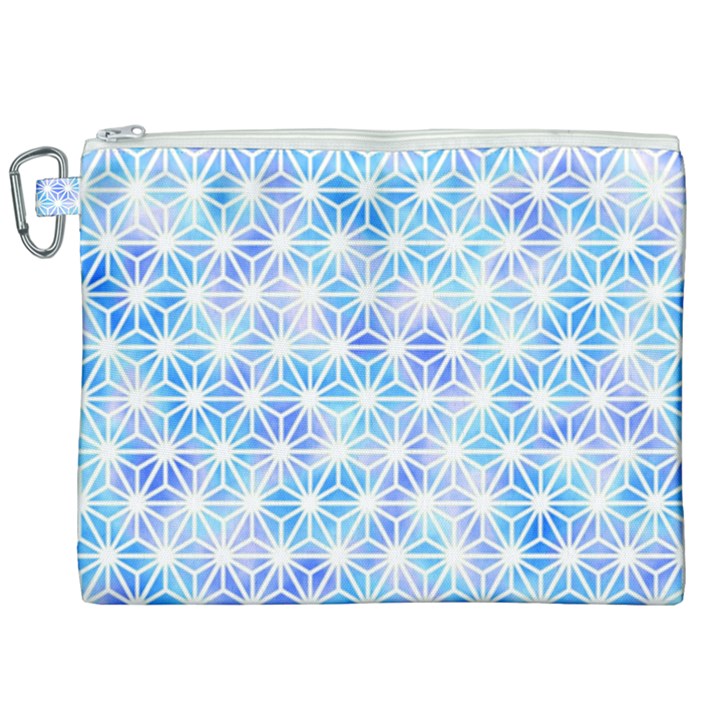 Hemp Pattern Blue Canvas Cosmetic Bag (XXL)