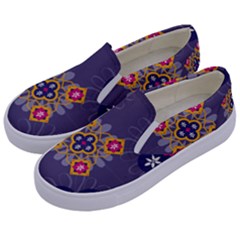 Morocco Tile Traditional Marrakech Kids  Canvas Slip Ons