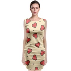 Love Heart Seamless Valentine Classic Sleeveless Midi Dress
