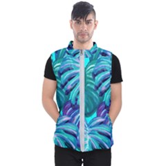 Leaves Tropical Palma Jungle Men s Puffer Vest by Alisyart