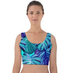 Leaves Tropical Palma Jungle Velvet Crop Top