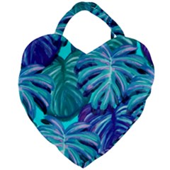 Leaves Tropical Palma Jungle Giant Heart Shaped Tote by Alisyart