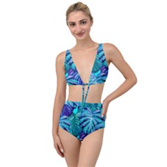 Leaves Tropical Palma Jungle Tied Up Two Piece Swimsuit by Alisyart