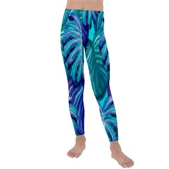 Leaves Tropical Palma Jungle Kids  Lightweight Velour Leggings by Alisyart