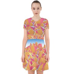 Background Mountains Low Poly Adorable in Chiffon Dress