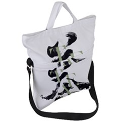 Tea Calligraphy Fold Over Handle Tote Bag by EMWdesign