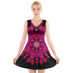 The Star Above Everything Shining Clear And Bright V-neck Sleeveless Dress by pepitasart