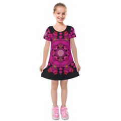 The Star Above Everything Shining Clear And Bright Kids  Short Sleeve Velvet Dress by pepitasart