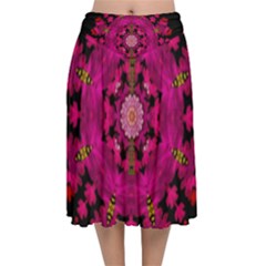 The Star Above Everything Shining Clear And Bright Velvet Flared Midi Skirt by pepitasart