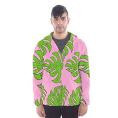 Leaves Tropical Plant Green Garden Hooded Windbreaker (men) by Alisyart