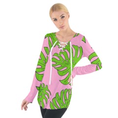 Leaves Tropical Plant Green Garden Tie Up Tee by Alisyart