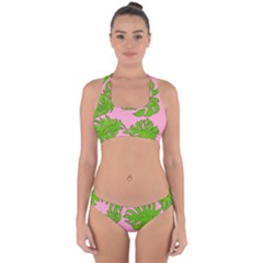 Leaves Tropical Plant Green Garden Cross Back Hipster Bikini Set by Alisyart