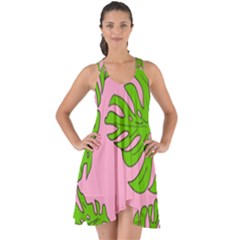 Leaves Tropical Plant Green Garden Show Some Back Chiffon Dress by Alisyart