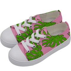 Leaves Tropical Plant Green Garden Kids  Low Top Canvas Sneakers by Alisyart