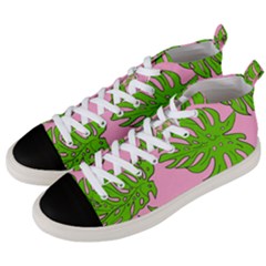 Leaves Tropical Plant Green Garden Men s Mid-top Canvas Sneakers