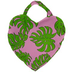 Leaves Tropical Plant Green Garden Giant Heart Shaped Tote by Alisyart