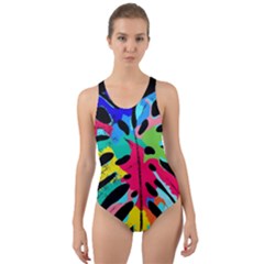 Leaf Tropical Colors Nature Leaves Cut-out Back One Piece Swimsuit