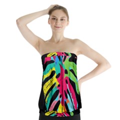 Leaf Tropical Colors Nature Leaves Strapless Top