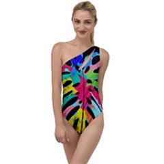 Leaf Tropical Colors Nature Leaves To One Side Swimsuit