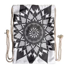 Mandala Flower Lotus Drawstring Bag (large) by Alisyart