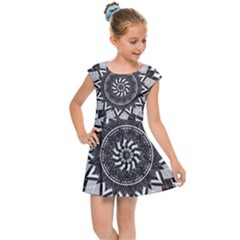 Mandala Flower Lotus Kids  Cap Sleeve Dress