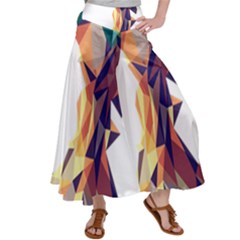 Illustrator Geometric Apple Satin Palazzo Pants by Alisyart