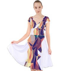 Illustrator Geometric Apple Cap Sleeve Front Wrap Midi Dress by Alisyart