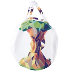 Illustrator Geometric Apple Giant Round Zipper Tote by Alisyart