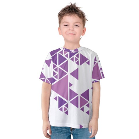 Art Purple Triangle Kids  Cotton Tee by Mariart