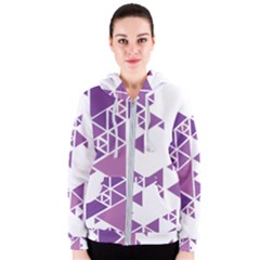 Art Purple Triangle Women s Zipper Hoodie by Mariart