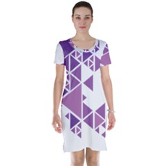 Art Purple Triangle Short Sleeve Nightdress by Mariart