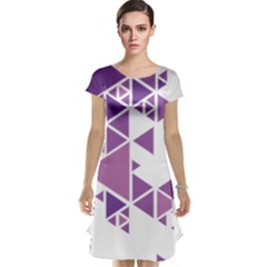 Art Purple Triangle Cap Sleeve Nightdress