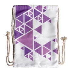 Art Purple Triangle Drawstring Bag (large) by Mariart