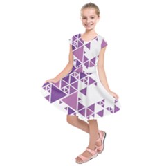 Art Purple Triangle Kids  Short Sleeve Dress