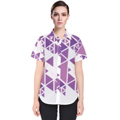 Art Purple Triangle Women s Short Sleeve Shirt