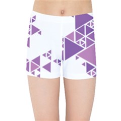 Art Purple Triangle Kids  Sports Shorts by Mariart