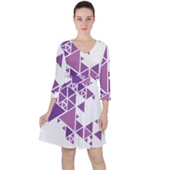 Art Purple Triangle Ruffle Dress