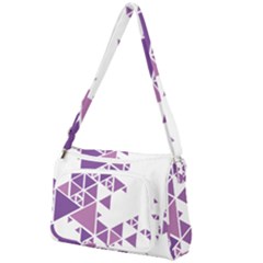 Art Purple Triangle Front Pocket Crossbody Bag by Mariart