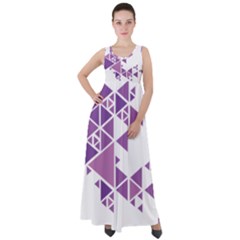 Art Purple Triangle Empire Waist Velour Maxi Dress