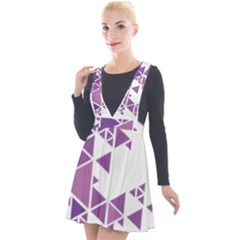Art Purple Triangle Plunge Pinafore Velour Dress